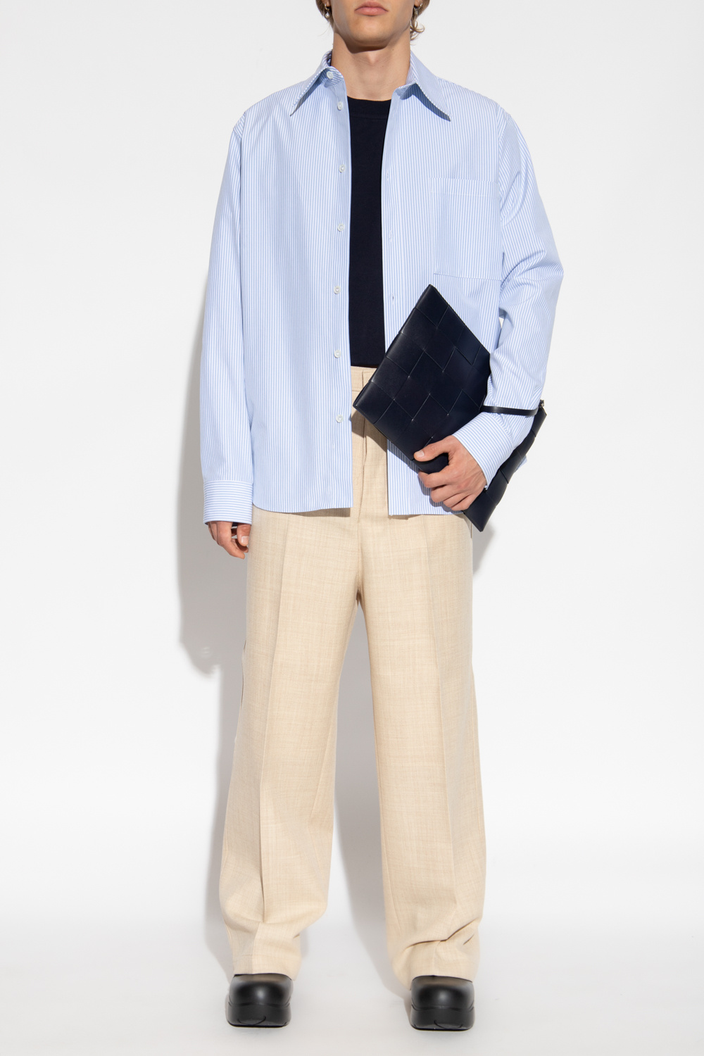 Bottega Veneta Fantasia-print shorts - Striped shirt Bottega